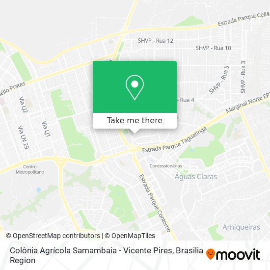 Colônia Agrícola Samambaia - Vicente Pires map
