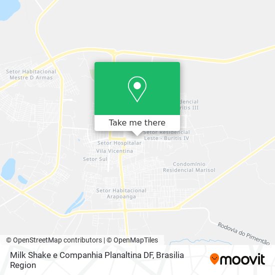 Milk Shake e Companhia Planaltina DF map