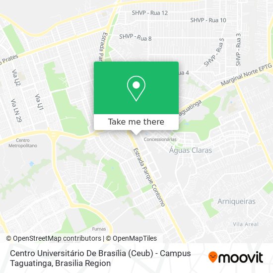 Mapa Centro Universitário De Brasília (Ceub) - Campus Taguatinga