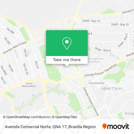 Mapa Avenida Comercial Norte, QNA 17