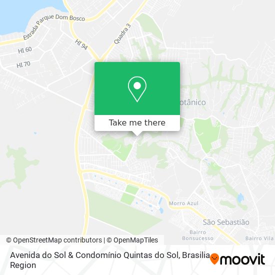 Mapa Avenida do Sol & Condomínio Quintas do Sol