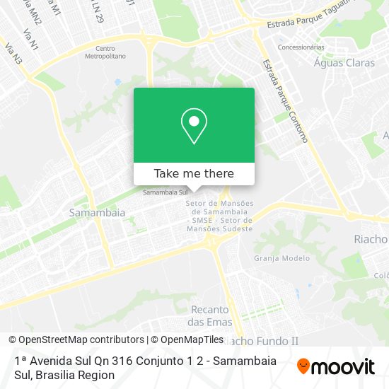 1ª Avenida Sul Qn 316 Conjunto 1 2 - Samambaia Sul map