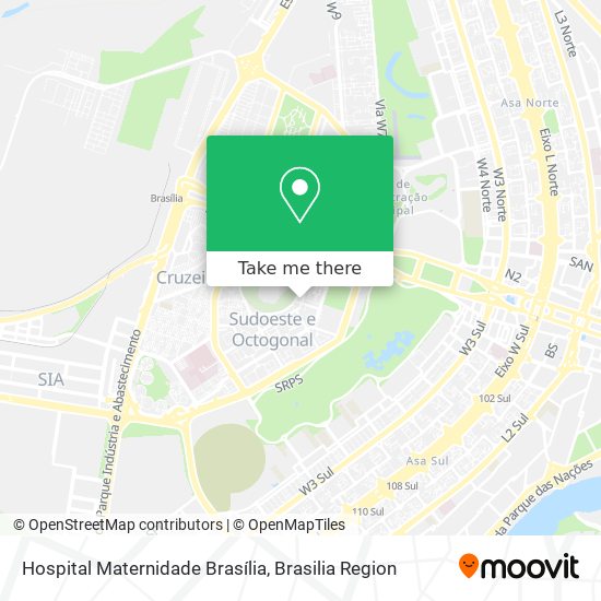 Mapa Hospital Maternidade Brasília