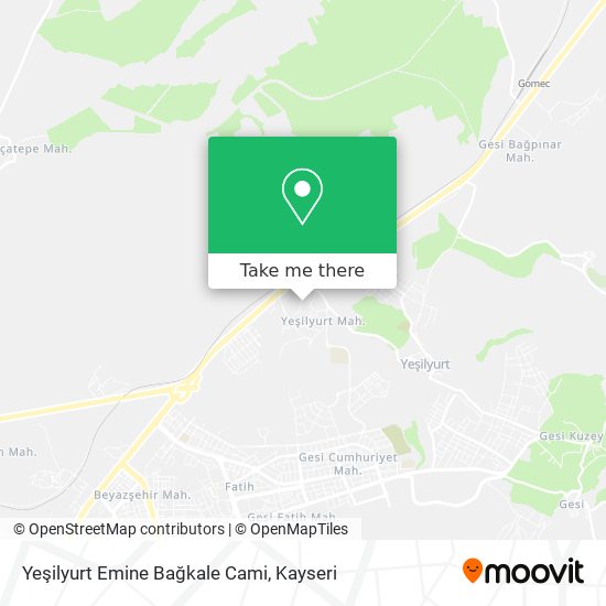 Yeşilyurt Emine Bağkale Cami map