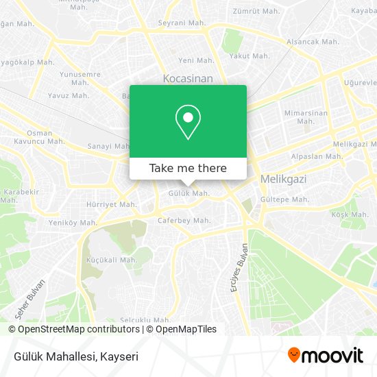 how to get to guluk mahallesi in kayseri by bus or light rail