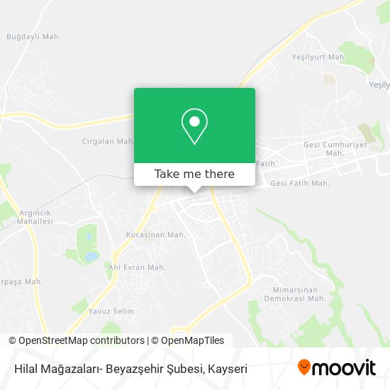 Hilal Mağazaları- Beyazşehir Şubesi map