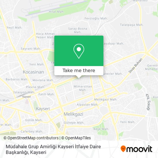 Müdahale Grup Amirliği Kayseri İtfaiye Daire Başkanlığı map