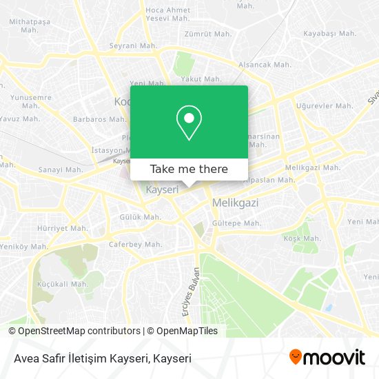 how to get to avea safir iletisim kayseri in melikgazi by bus or light rail