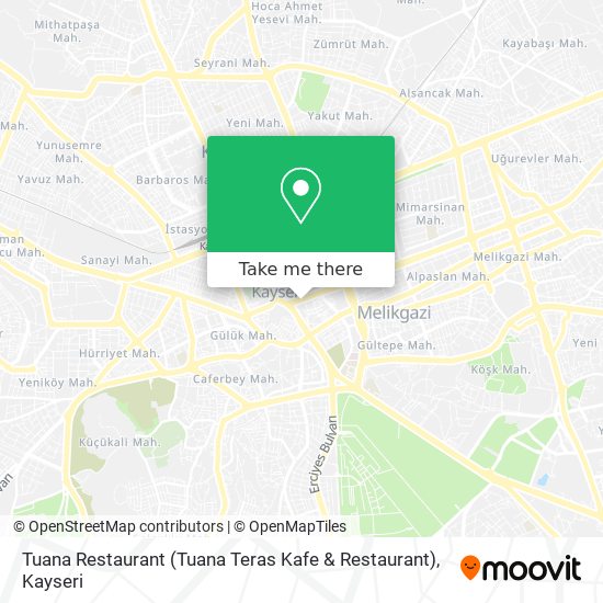 how to get to tuana restaurant tuana teras kafe restaurant in melikgazi by bus or light rail