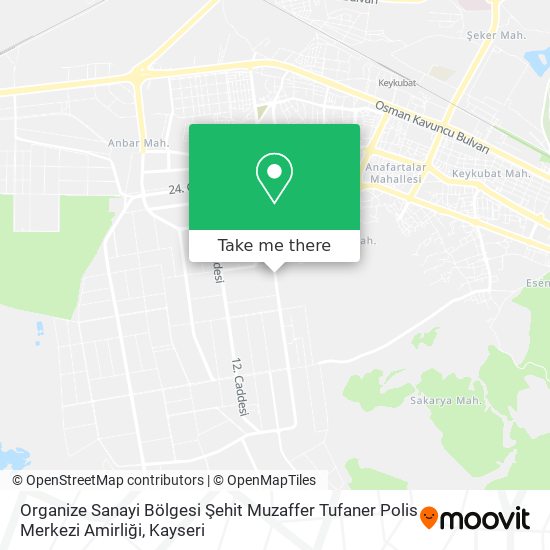 Organize Sanayi Bölgesi Şehit Muzaffer Tufaner Polis Merkezi Amirliği map