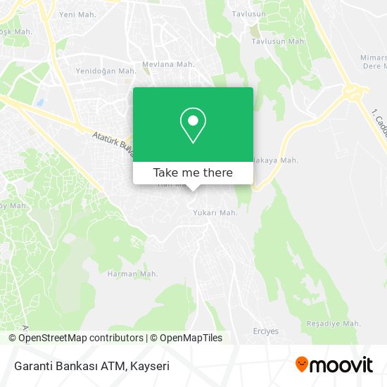 Garanti Bankası ATM map