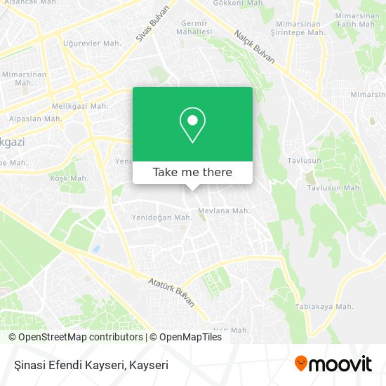 Şinasi Efendi Kayseri map