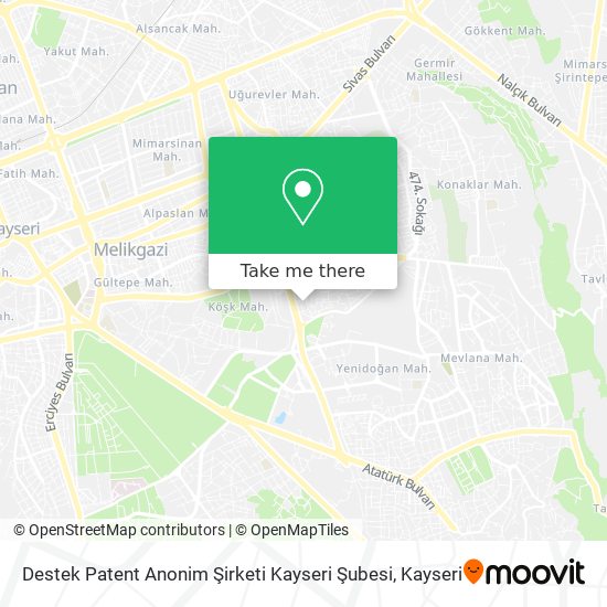 Destek Patent Anonim Şirketi Kayseri Şubesi map