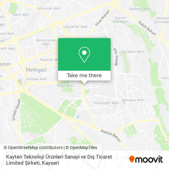 Kayten Teknoloji Ürünleri Sanayi ve Dış Ticaret Limited Şirketi map