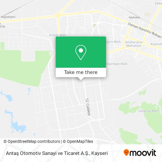 Antaş Otomotiv Sanayi ve Ticaret A.Ş. map