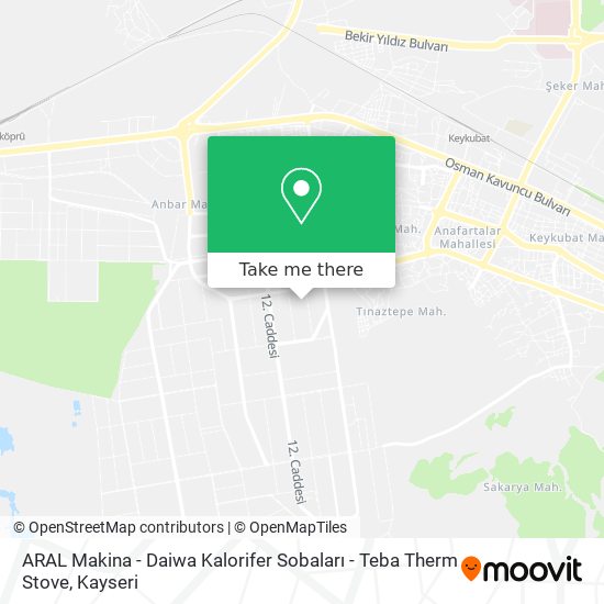 ARAL Makina - Daiwa Kalorifer Sobaları - Teba Therm Stove map