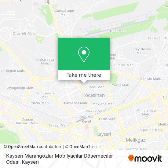 Kayseri Marangozlar Mobilyacılar Döşemeciler Odası map