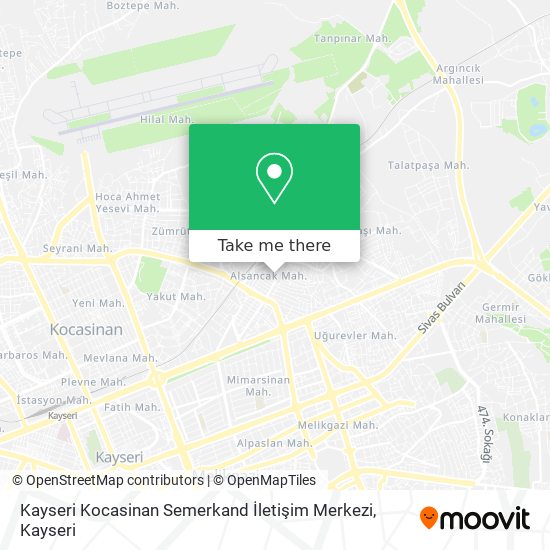 Kayseri Kocasinan Semerkand İletişim Merkezi map
