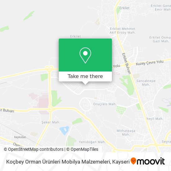 Koçbey Orman Ürünleri Mobilya Malzemeleri map