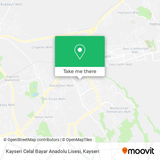 Kayseri Celal Bayar Anadolu Lisesi map