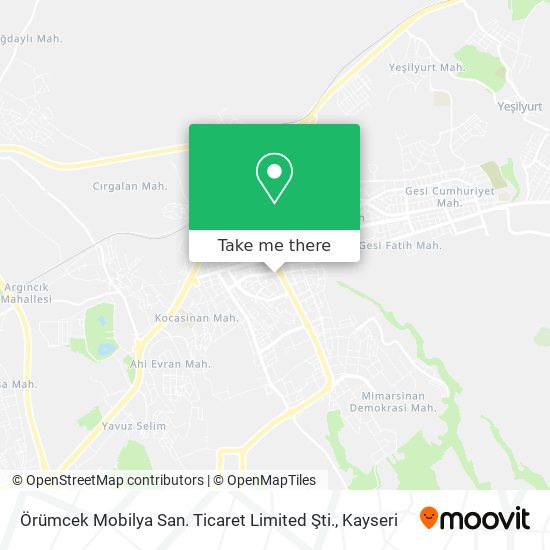 Örümcek Mobilya San. Ticaret Limited Şti. map