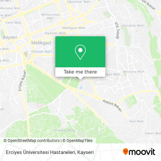 Erciyes Üniversitesi Hastaneleri map