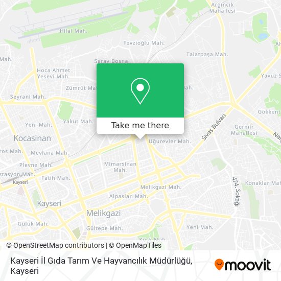 Kayseri İl Gıda Tarım Ve Hayvancılık Müdürlüğü map