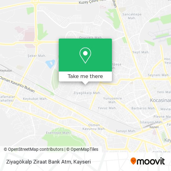 how to get to ziyagokalp ziraat bank atm in melikgazi by bus