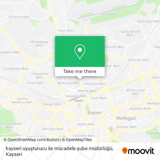 kayseri uyuşturucu ile mücadele şube müdürlüğü map