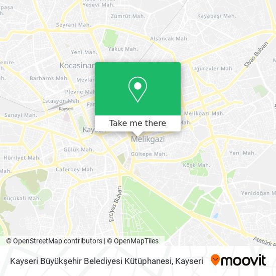 Kayseri Büyükşehir Belediyesi Kütüphanesi map