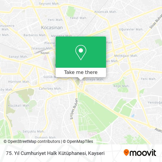 75. Yıl Cumhuriyet Halk Kütüphanesi map