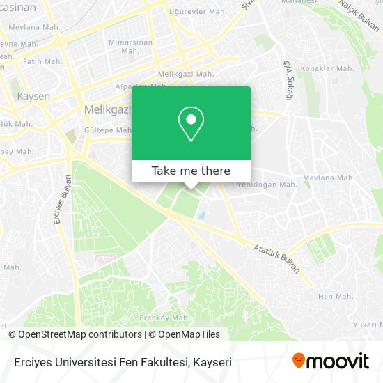 Erciyes Universitesi Fen Fakultesi map