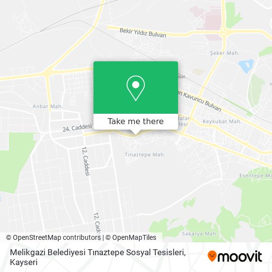 Melikgazi Belediyesi Tınaztepe Sosyal Tesisleri map