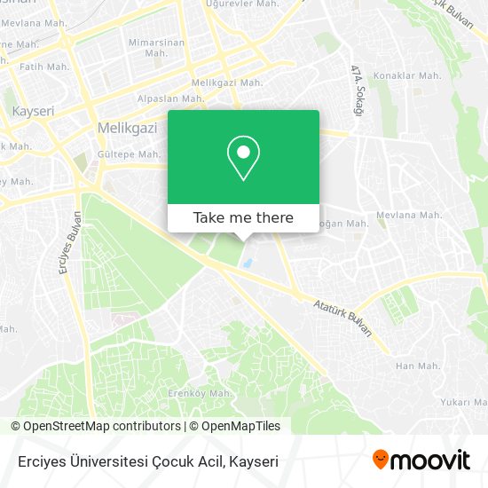 Erciyes Üniversitesi Çocuk Acil map