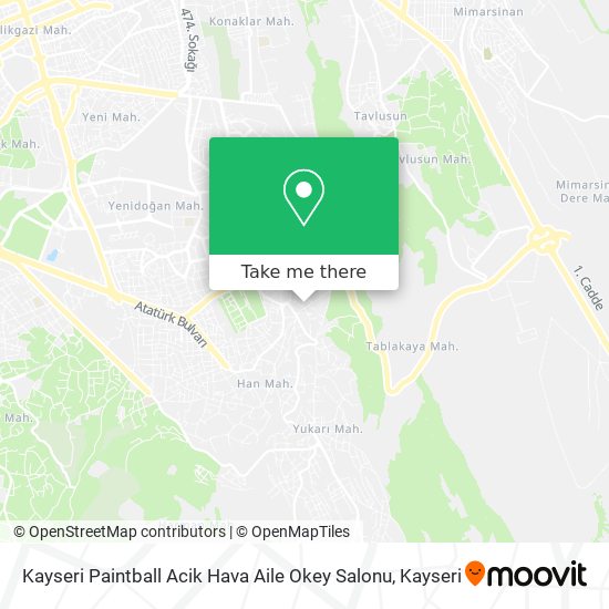 Kayseri Paintball Acik Hava Aile Okey Salonu map