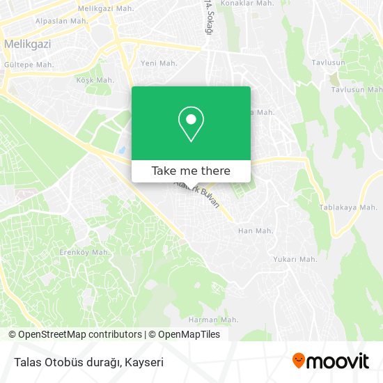 Talas Otobüs durağı map