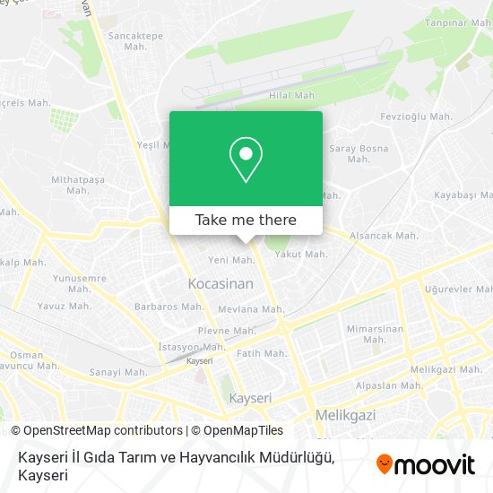 Kayseri İl Gıda Tarım ve Hayvancılık Müdürlüğü map
