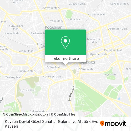 Kayseri Devlet Güzel Sanatlar Galerisi ve Atatürk Evi map