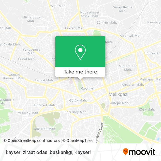 kayseri ziraat odası başkanlığı map