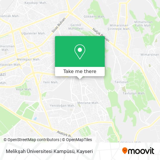 Melikşah Üniversitesi Kampüsü map