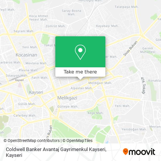 Coldwell Banker Avantaj Gayrimenkul Kayseri map