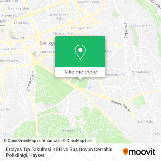 Erciyes Tıp Fakültesi KBB ve Baş Boyun Cerrahisi Polikliniği map