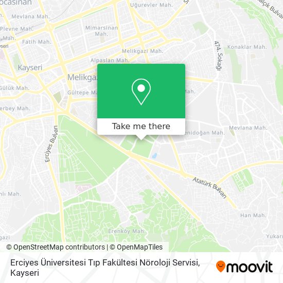 Erciyes Üniversitesi Tıp Fakültesi Nöroloji Servisi map