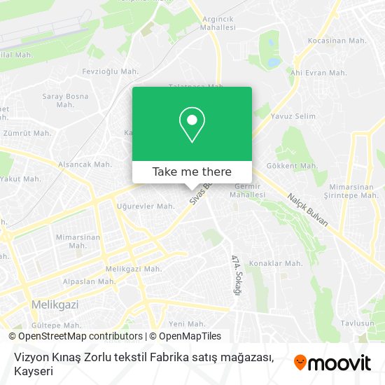 Vizyon Kınaş Zorlu tekstil Fabrika satış mağazası map