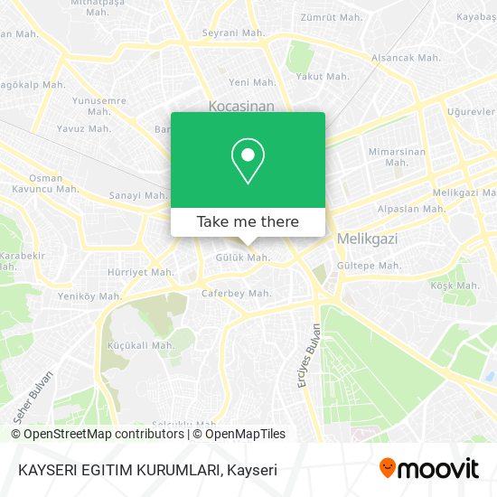 KAYSERI EGITIM KURUMLARI map