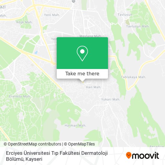 Erciyes Üniversitesi Tıp Fakültesi Dermatoloji Bölümü map