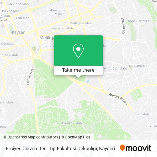 Erciyes Üniversitesi Tıp Fakültesi Dekanlığı map