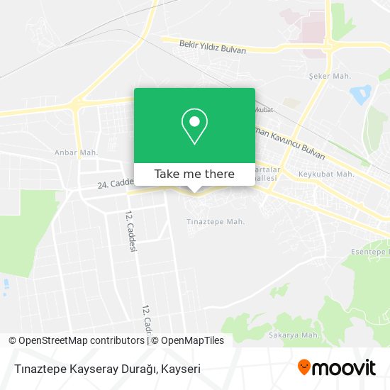 Tınaztepe Kayseray Durağı map