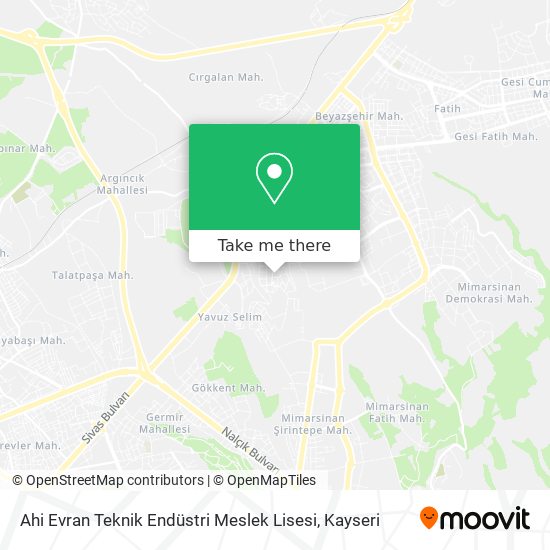 Ahi Evran Teknik Endüstri Meslek Lisesi map