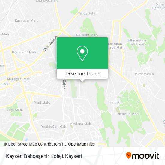 how to get to kayseri bahcesehir koleji in melikgazi by bus or light rail